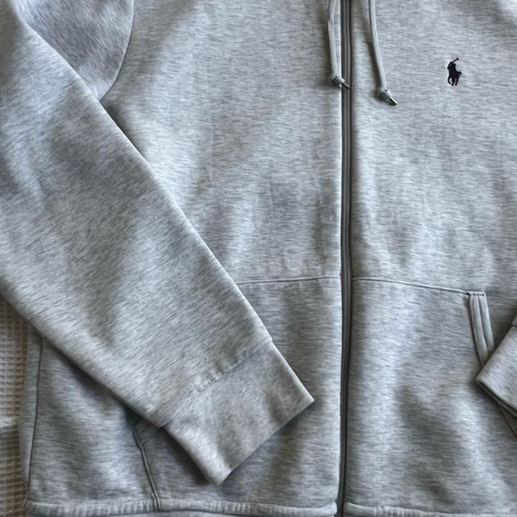 Polo Ralph Lauren Performance Men Gray Hoodie Athletic Sweater Sz Large - Picture 5 of 11